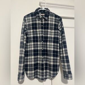 Faherty Navy Legend Plaid Button Down Shirt